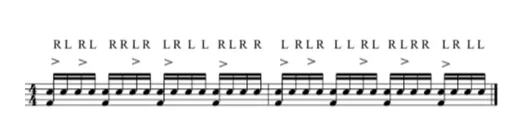 Double Paradiddles in 16th notes