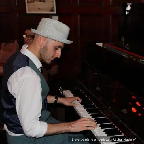 Piano student during a Musiprof recital