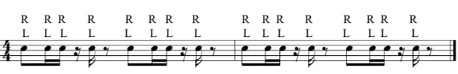 Paradiddles 16th note one handed