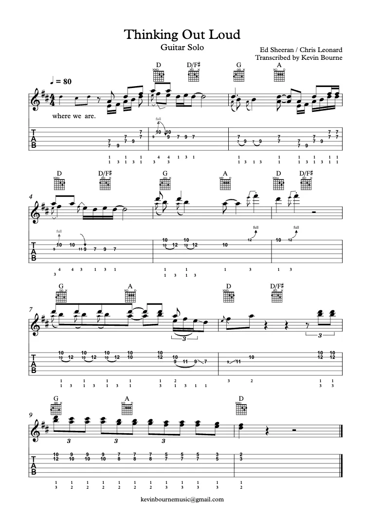 Thinking Out Loud Sheet Music
