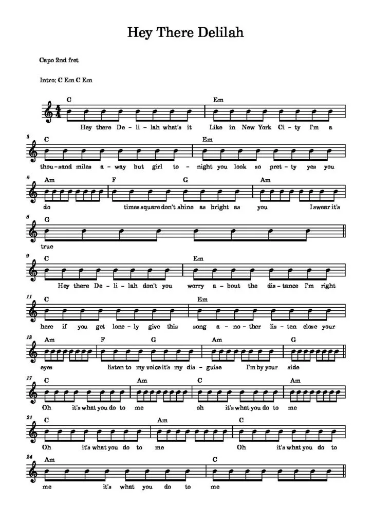 Hey There Delilah