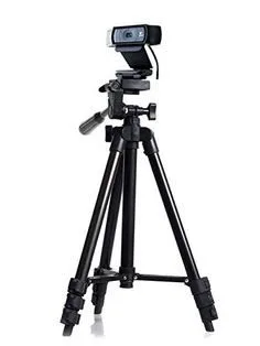Logitech webcam attached to a triopod